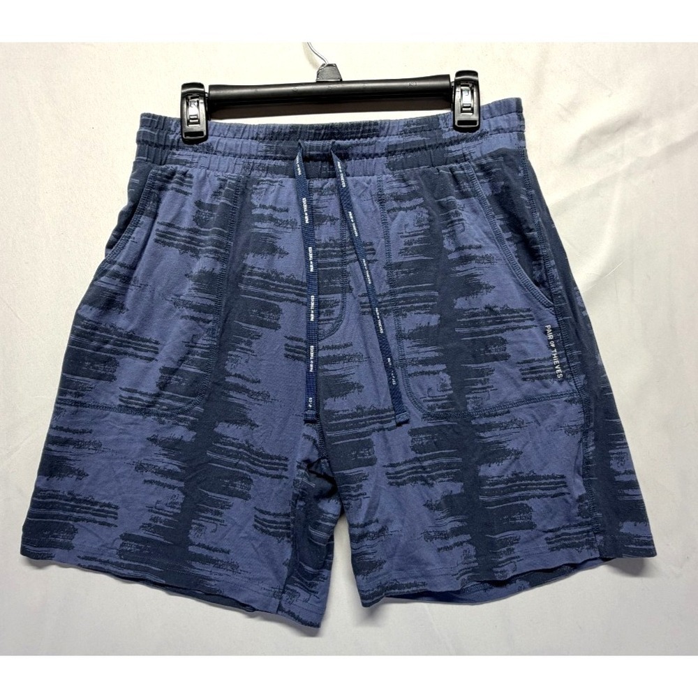 Pair of Thieves SuperSoft Lounge Short Mens Medium Blue Black Pattern Drawstring